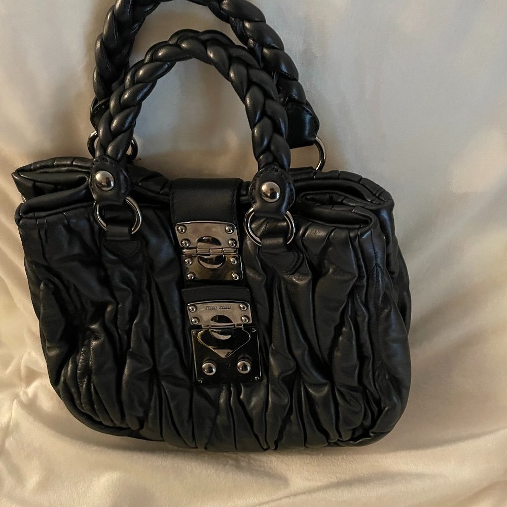 Mui Mui Womens Leather Handbag